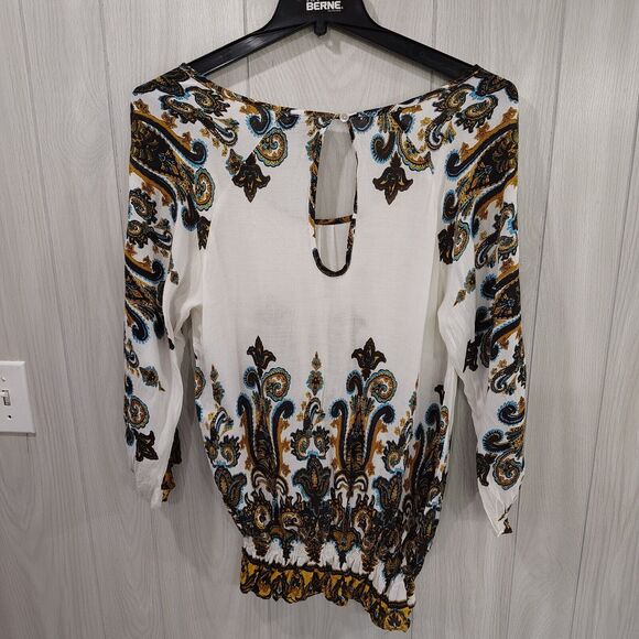 Urban Nomad Long Sleeve Keyhole Back Women's Blouse Sheer S/M - Picture 3 of 8